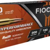 Fiocchi 300WMSCA Hyperformance 300WinMag 180gr Swift Scirocco II Boat Tail Spitzer 20 Per Box/10 Case