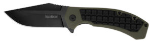 Kershaw 8760 Faultline 3" Folding Drop Point Plain Black Oxide 8Cr13MoV SS Blade Black/OD Green Glass-Filled Nylon Handle Includes Pocket Clip