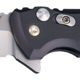 Hogue 24160 X1 MicroFlip 2.75" Folding Wharncliffe Plain Tumble Polish Tumble Polish CPM 154 SS Blade/Matte Black Anodized Aluminum Handle Includes Pocket Clip