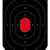 Birchwood Casey 35601 Dirty Bird  Silhouette Tagboard Hanging Pistol 12" x 18" Black/Red White Impact Splatter 100 Per Pkg
