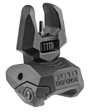 FAB Defense FXFBS Front Back-Up Sight  for AR-15/ M16/ M4 Low Folded Profile Spring-Locked Deployment Black Polymer & Metal