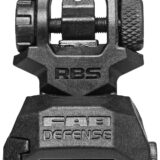 FAB Defense FXRBS Rear Back-Up Sight for AR-15/ M16/ M4 Dual Aperture Low Folded Profile Spring-Locked Deployment Black Polymer & Metal