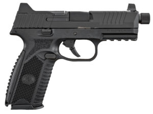 FN 66100375 509T 9mm Luger 17+1/24+1, 4.50" Black Steel Threaded Barrel, Matte Black Optic Ready/Serrated Stainless Steel Slide, Matte Black Polymer Frame w/Picatinny Rail
