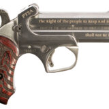 Bond Arms PT2A Protect the 2nd Amendment Derringer Single 45 Colt (LC)/410 Gauge 2rd 4.25" Engraved Barrel, Stainless Steel Finish, Blade Front/Fixed Rear Sights, Extended Engraved Rosewood Grip, Man