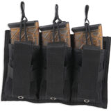 Bulldog BDT62 Tri-Double Mag Pouch MOLLE Black Belt Loop Compatible w/ 30-Round Compatible w/ High Capacity