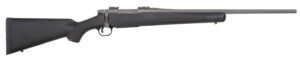 Mossberg 28068 Patriot Full Size 22-250 Rem 5+1 22" Stainless Cerakote Fluted Barrel, Drilled & Tapped Stainless Cerakote Receiver, Black Fixed Synthetic Stock, Right Hand