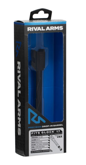 Rival Arms RA20G102A Precision  9mm Luger Compatible w/Glock 17 Gen3-4, 4.49" Fluted Threaded Black PVD Stainless Steel