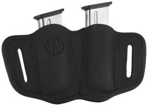 1791 Gunleather MAG21SBLA MAG2.1 Double Mag Holster Stealth Black Leather Belt Slide Belts 1.50" Wide Compatible w/ Single Stack Ambidextrous