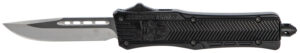 CobraTec Knives SBCTK1SDNS CTK-1 Small 2.75" OTF Drop Point Plain D2 Steel Blade/Black Aluminum Handle Features Glass Breaker Includes Pocket Clip