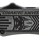CobraTec Knives SSWCTK1SDNS CTK-1 Small 2.75" OTF Drop Point Plain D2 Steel Blade/Black Stonewashed Aluminum Handle Features Glass Breaker Includes Pocket Clip