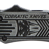 CobraTec Knives SSWCTK1STNS CTK-1 Small 2.75" OTF Tanto Plain D2 Steel Blade/Black Stonewashed Aluminum Handle Features Glass Breaker Includes Pocket Clip