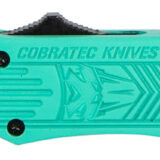 CobraTec Knives STFCTK1SDNS CTK-1 Small 2.75" OTF Drop Point Plain D2 Steel Blade/Tiffany Blue Aluminum Handle Features Glass Breaker Includes Pocket Clip