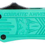 CobraTec Knives STFCTK1STNS CTK-1 Small 2.75" OTF Tanto Plain D2 Steel Blade/Tiffany Blue Aluminum Handle Features Glass Breaker Includes Pocket Clip