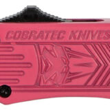 CobraTec Knives SPKCTK1SDNS CTK-1 Small 2.75" OTF Drop Point Plain D2 Steel Blade/Pink Aluminum Handle Features Glass Breaker Includes Pocket Clip