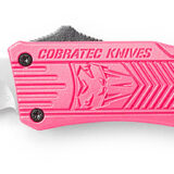 CobraTec Knives SPKCTK1STNS CTK-1 Small 2.75" OTF Tanto Plain D2 Steel Blade/Pink Aluminum Handle Features Glass Breaker Includes Pocket Clip