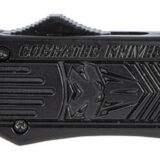 CobraTec Knives MBCTK1MDNS CTK-1 Medium 3" OTF Drop Point Plain D2 Steel Blade/Black Aluminum Handle Features Glass Breaker Includes Side Button