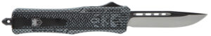 CobraTec Knives MCFCTK1MDNS CTK-1 Medium 3" OTF Drop Point Plain D2 Steel Blade/Carbon Fiber Aluminum Handle Features Glass Breaker Includes Pocket Clip