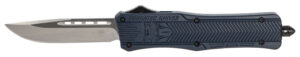 CobraTec Knives MNYCTK1MDNS CTK-1 Medium 3" OTF Drop Point Plain D2 Steel Blade/NYPD Blue Aluminum Handle Features Glass Breaker Includes Pocket Clip