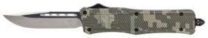 CobraTec Knives MADCCTK1MDNS CTK-1 Medium 3" OTF Drop Point Plain D2 Steel Blade/Army DigiCamo Aluminum Handle Features Glass Breaker Includes Pocket Clip
