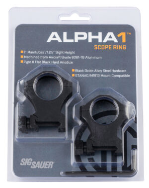 Sig Sauer Electro-Optics SOA10022 Alpha 1 Matte Black 1" Extra High 0 MOA