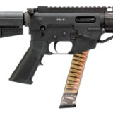 Freedom Ordnance FX9P4 FX-9 9mm Luger 31+1 4.50" Black Nitride Chromoly Steel Barrel Black Hard Coat Anodized Black KAK Shockwave Pistol Brace Black Polymer Grips Right Hand