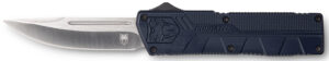 CobraTec Knives NYCTLWDNS Lightweight 3.25" OTF Drop Point Plain D2 Steel Blade/NYPD Blue Aluminum Handle Includes Pocket Clip