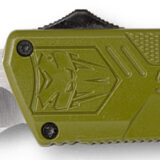 CobraTec Knives ODCTLWDNS Lightweight 3.25" OTF Drop Point Plain D2 Steel Blade/OD Green Aluminum Handle Includes Pocket Clip