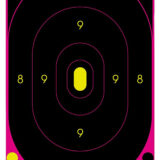 Birchwood Casey 34633 Shoot-N-C Reactive Target Self-Adhesive Paper Black/Pink 12"x18" Oval Silhouette 100 Pack