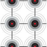 Birchwood Casey 37038 EZE-Scorer  6-Bullseye Paper Target 23" x 35" 100 Per Pack