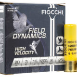 Fiocchi 203HV8 Field Dynamics High Velocity 20Gauge 3" 1 1/4oz 8Shot 25 Per Box/10 Case