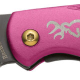 Browning 3220343 Prism 3 EDC Folding 2.38" Plain Black Oxide 7Cr17MoV SS Blade, Plum w/Brass Accents & Logo Anodized Aluminum Handle, Includes Pocket Clip
