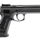 SAR USA K12STSP K12 Sport 9mm Luger 17+1 4.70" Stainless Target Crown Barrel, Stainless Steel Serrated Slide, Stainless Steel Frame w/Beavertail, Gray Polymer Grip, Right Hand