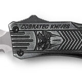 CobraTec Knives SSWCTK1SDAG2SS CTK-1 2.75" OTF Part Serrated D2 Steel Blade/Stonewashed Aluminum Handle Features Glass Breaker Includes Pocket Clip