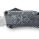 CobraTec Knives LCFCTK1LDNS CTK-1 Large 3.75" OTF Drop Plain D2 Steel Blade/Carbon Fiber Aluminum Handle Features Glass Breaker Includes Pocket Clip