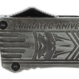 CobraTec Knives LSWCTK1LDNS CTK-1 Large 3.75" OTF Drop Point Plain D2 Steel Blade/ Stonewashed Aluminum Handle Features Glass Breaker Includes Pocket Clip