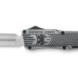 CobraTec Knives LSWCTK1LFAGNS CTK-1 Large 3.75" OTF Dagger Plain D2 Steel Blade/Stonewashed Aluminum Handle Features Glass Breaker Includes Pocket Clip