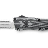 CobraTec Knives LSWCTK1LDG2SS CTK-1 Large 3.75" OTF Dagger Part Serrated D2 Steel Blade/ Stonewashed Aluminum Handle Features Glass Breaker Includes Pocket Clip