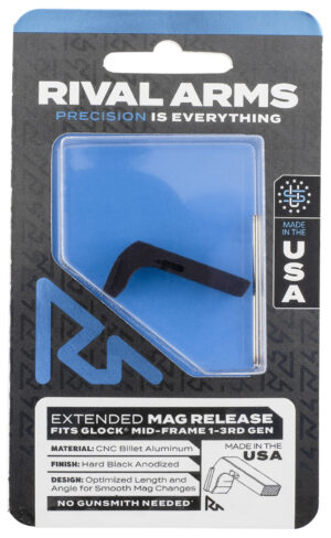 Rival Arms RA72G001A Magazine Release Compatible w/Glock Gen3 (Except 21SF) Extended, Black Anodized Aluminum