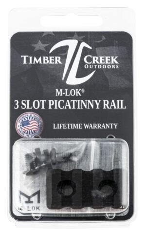 Timber Creek Outdoors M3SPRBL M-LOK 3 Slot Picatinny Rail Black Anodized