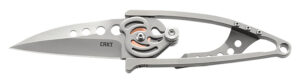 CRKT 5102N Snap Lock 2.55" Folding Drop Point Plain Bead Blasted 420J2 SS Blade/Stainless Steel Handle Features Money Clip Includes Pocket Clip
