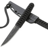 CRKT 2367 Obake 3.64" Fixed Plain Acid Etched Gray TiCN 8Cr14MoV SS Blade/ Black Nylon Cord Wrapped Stainless Steel Handle Includes Sheath