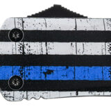 Templar Knife LBTB231 Gen II Back The Blue Large 3.50" OTF Tanto Plain Black Oxide Stonewashed 440C SS Blade, 5.25" Black & White w/Blue Line Aluminum Handle, Glass Breaker