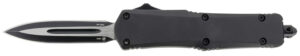 Templar Knife SBR131 Gen II  Small 2.69" OTF Dagger Plain Black Oxide Stonewashed 440C SS Blade, 4.31" Black Aluminum/Rubber Handle, Glass Breaker
