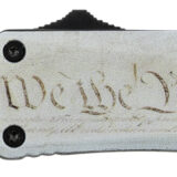 Templar Knife SWTP531 Gen II We The People Small 2.25" OTF Tanto Part Serrated Black Oxide Stonewashed 440C SS Blade, 4.31" White w/Flag & "We The People" Aluminum Handle, Glass Breaker