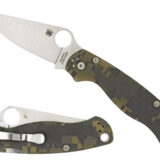 Spyderco C81GPCMOBK2 Para Military 2 3.44" Folding Drop Point Plain Black CPM S30V SS Blade Digital Camo G10 Handle Includes Pocket Clip