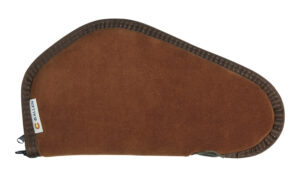 Heritage Cases 8611 Handgun Case Brown Suede w/Black Trim, Faux Sherpa Lining & Foam Padding, Lockable Zippers 11" L