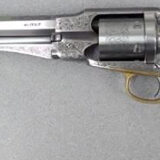 Taylors & Company 550763 1858 Remington Conversion 45 Colt (LC) Caliber with 8" Barrel, 6rd Capacity Cylinder, Overall Nickel-Plated Engraved Finish Steel & 2-Piece Ivory Grip