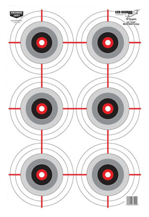 Birchwood Casey 37063 EZE-Scorer  Bullseye Paper 12" x 18" Black/White Pkg of 100