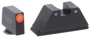 AmeriGlo GL452 Optic Compatible Sight Set for Glock XL Tall Green Tritium Orange Outline Front Sight-Green Tritium Black Outline Rear Sight