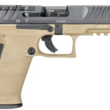 Walther Arms 2858380 PDP 9mm Luger 18+1 4.50" Black Polygonal Rifled Barrel, Black Optic Ready/Serrated Slide, Tan Polymer Frame w/Picatinny Rail, Black Performance Duty Texture Grips, Ambidextrous